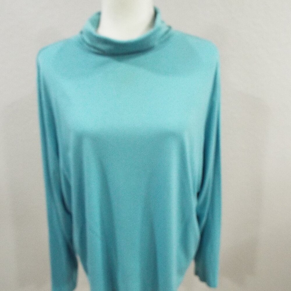 Talbots Women's Plus Size Raylon Blend Lightweight Turquoise Turtleneck Size 2X